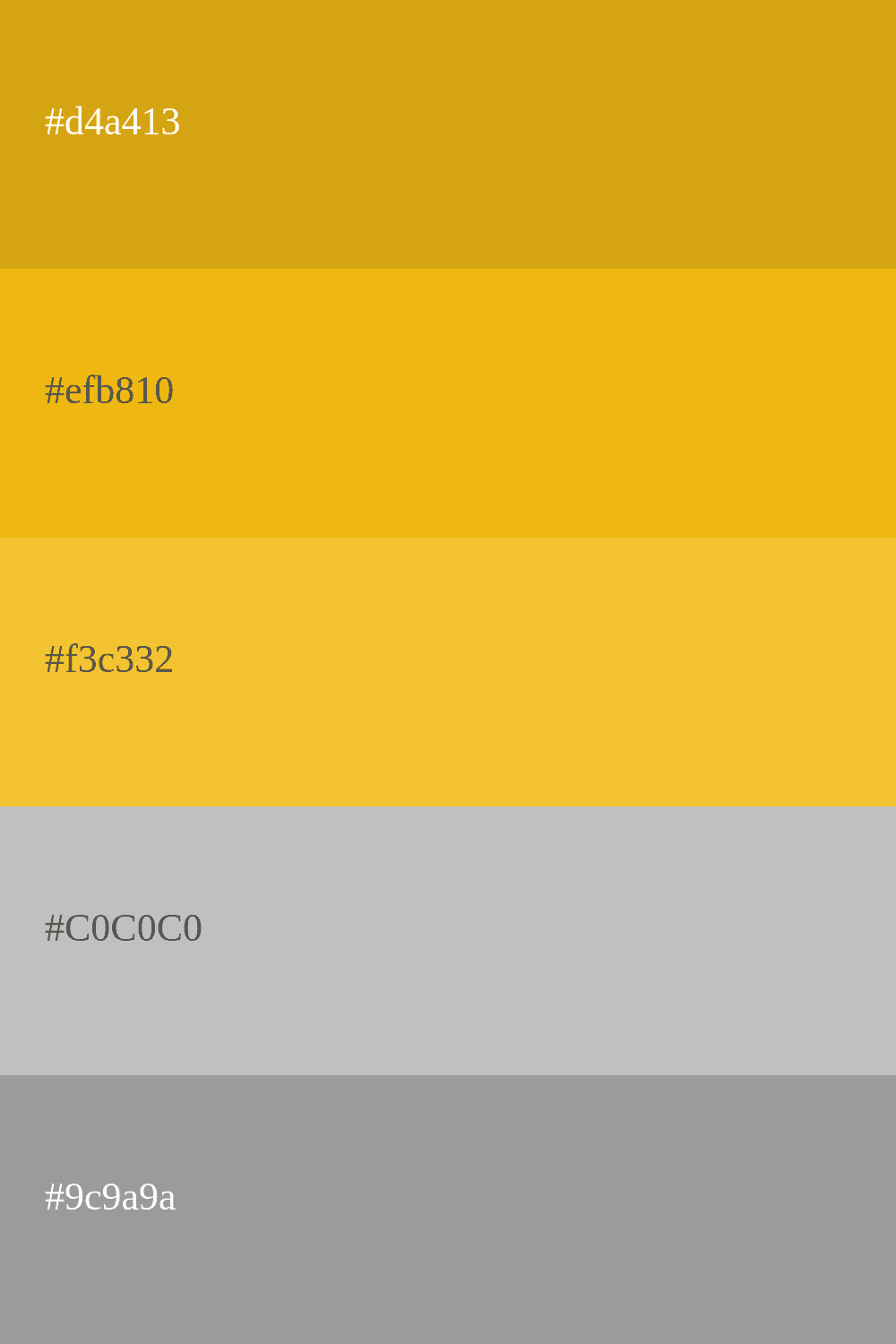 paleta de color dorado y plateado