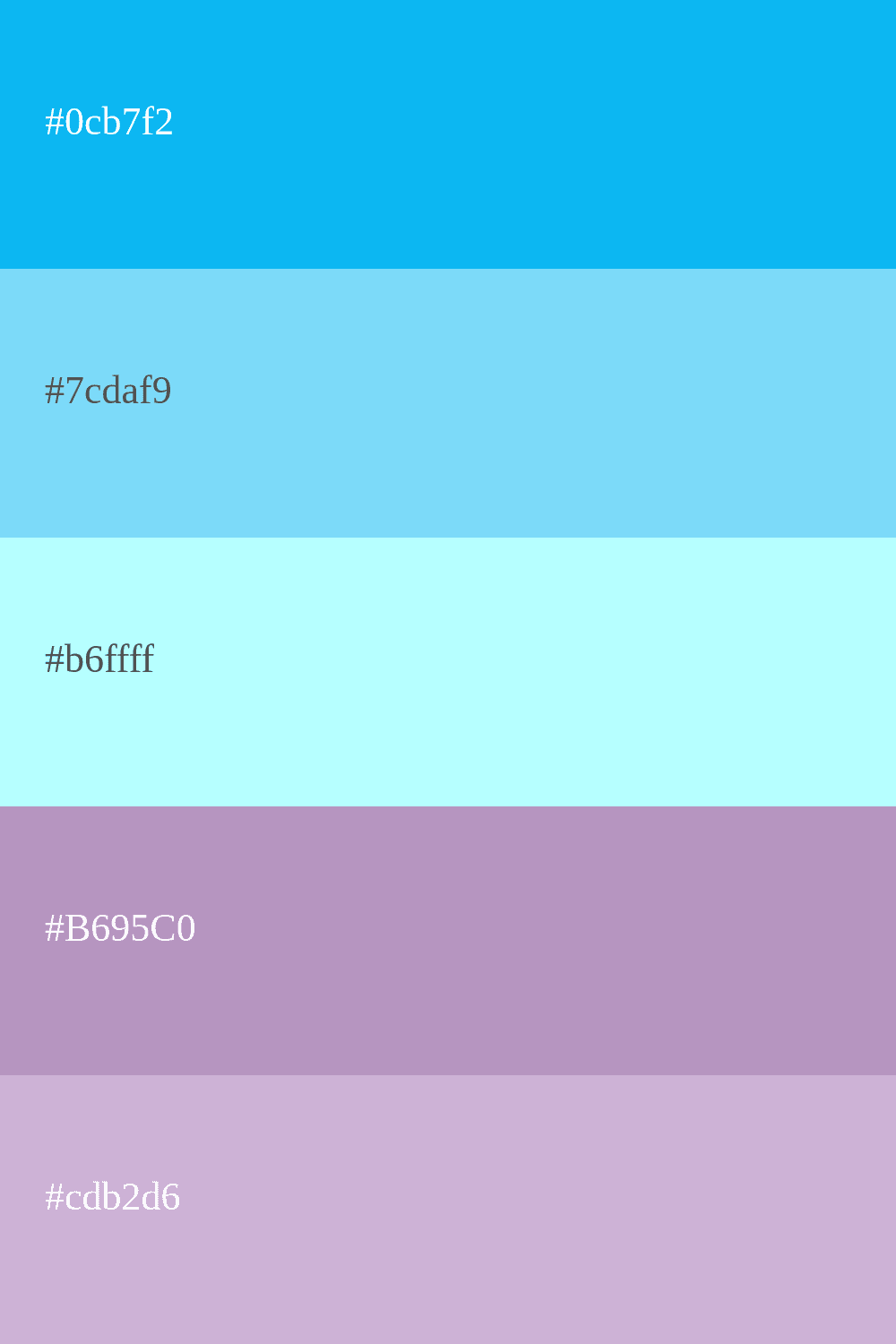 Paleta de color celeste y lila