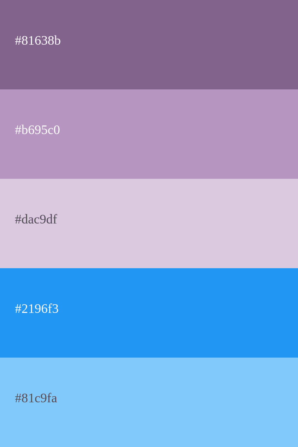 couleur lilas et bleu