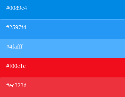 Farbpalette Blau und Rot