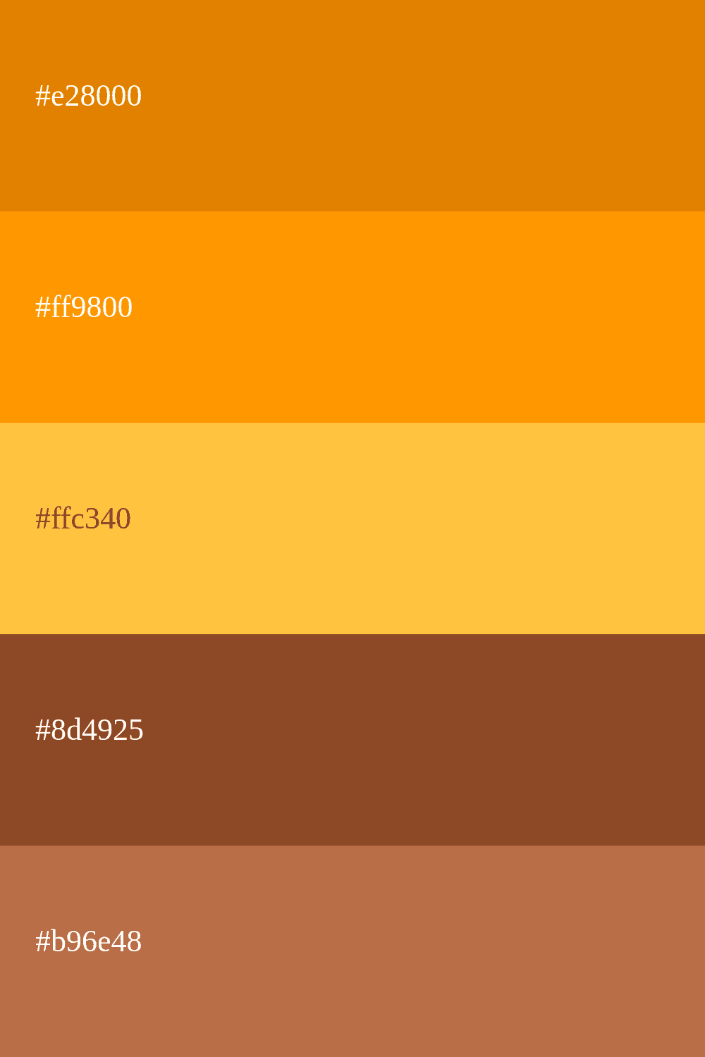 Orange und braune Farbe