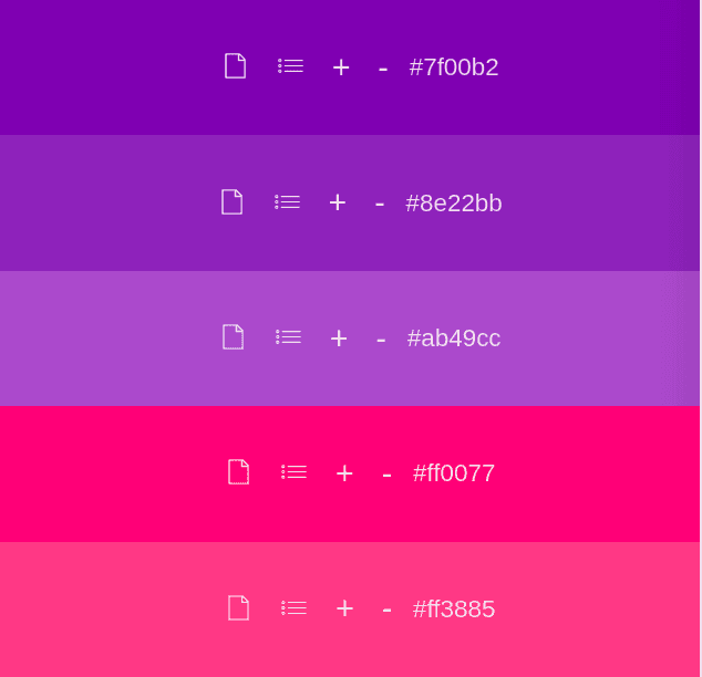 Lila und Magenta Farbpalette
