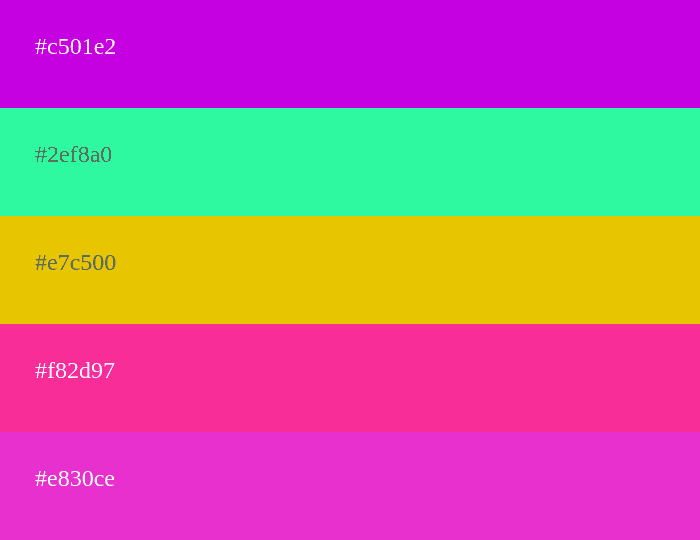 Neon-Farbpalette