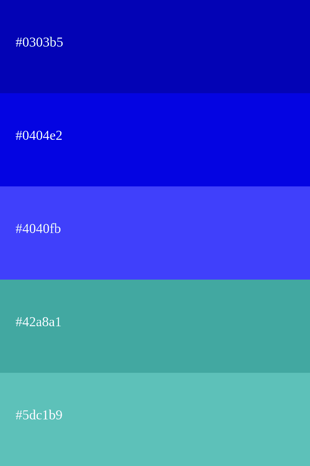 bleu roi et turquoise