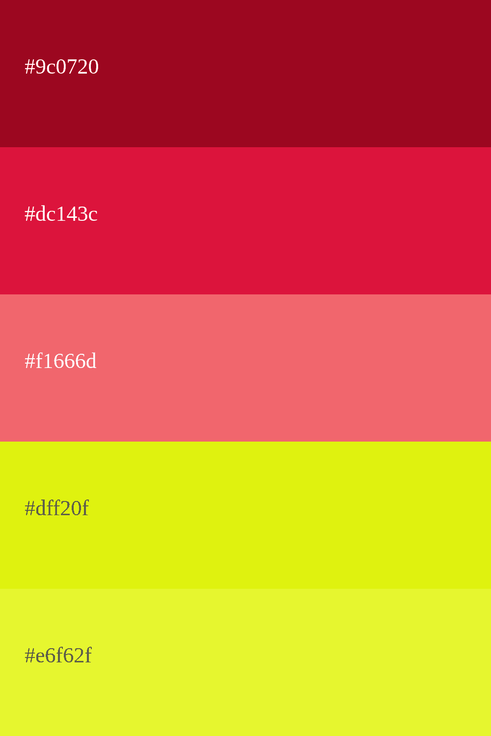 color carmesi y amarillo