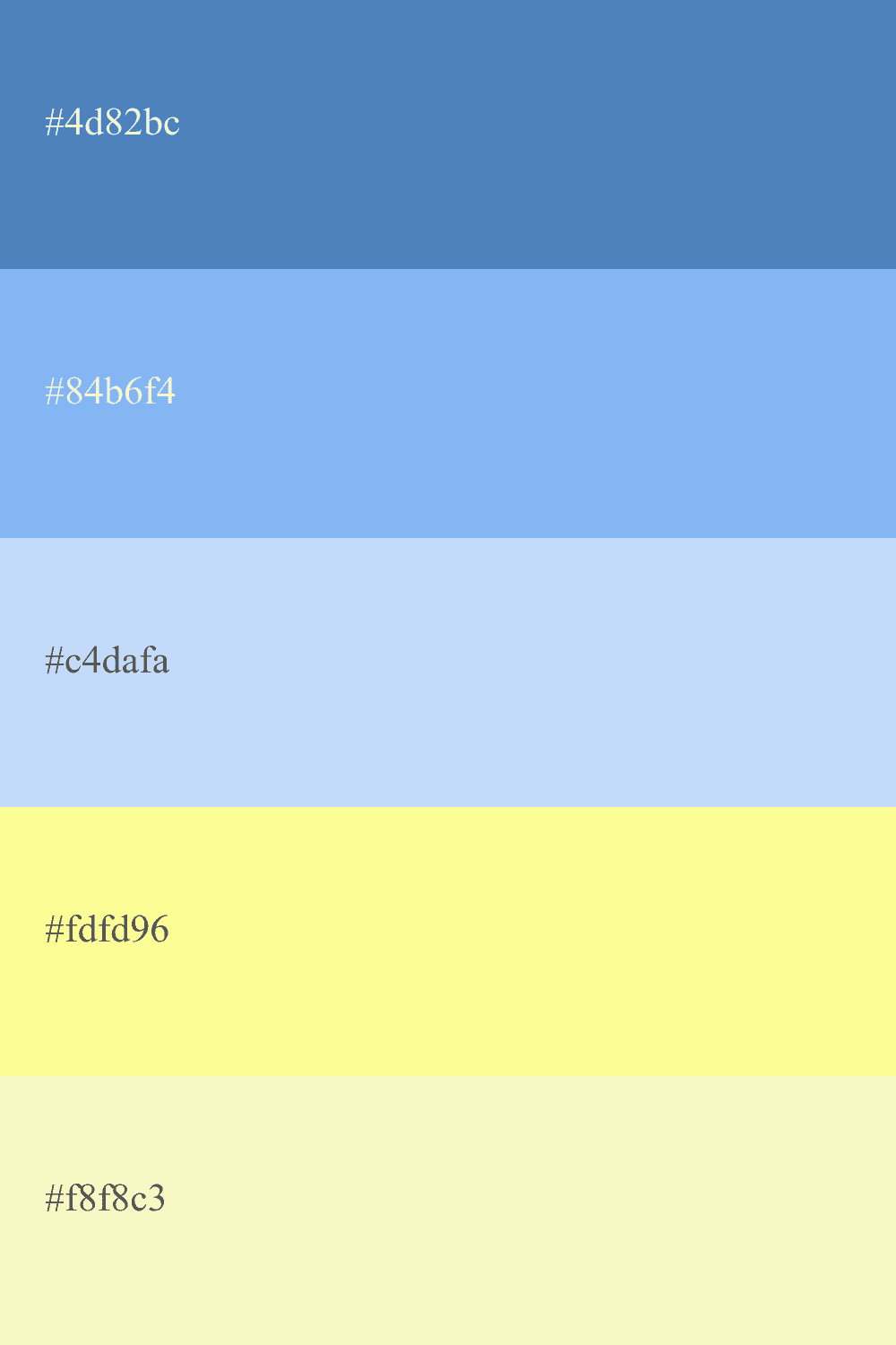 Combinação cor azul pastel com amarelo pálido