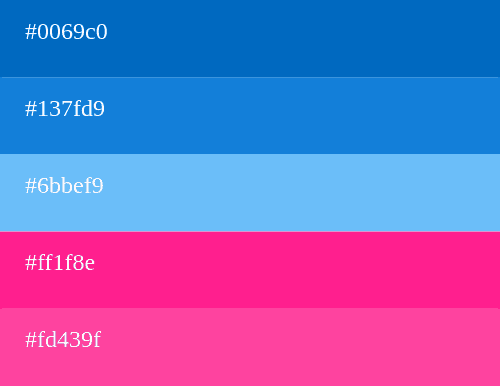 Farbpalette Blau und Magenta