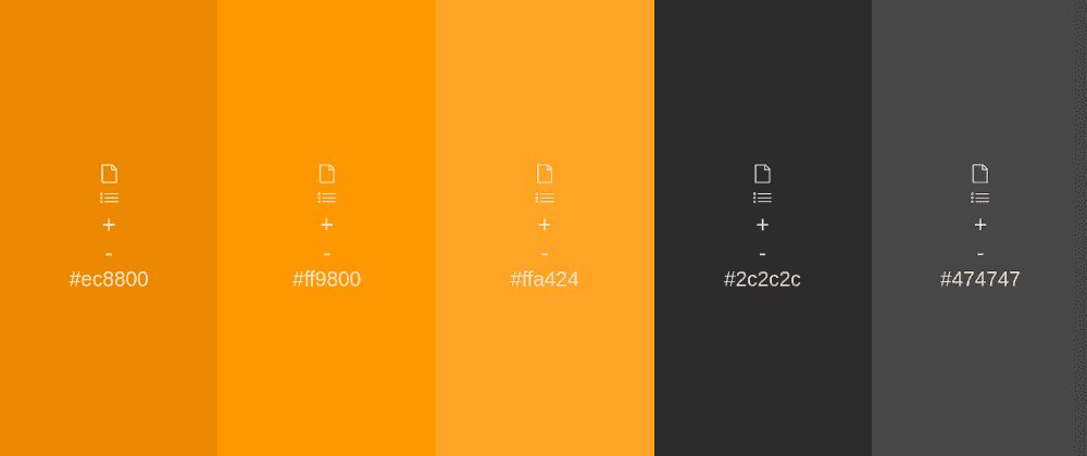 Orange und graue Farbpalette