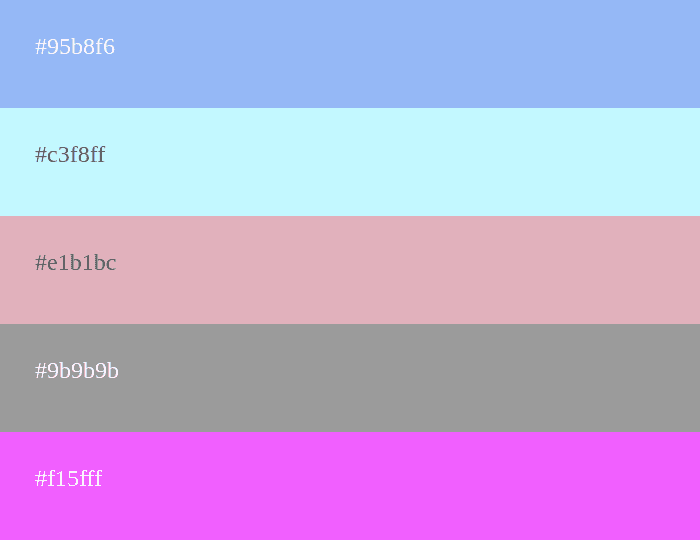 Pastellpalette mit Blau
