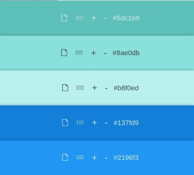 türkise und blaue Farbpalette