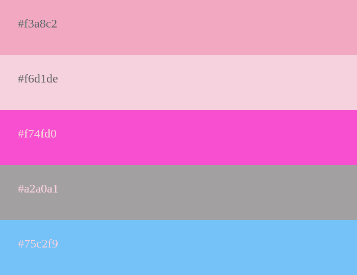 Pastellfarbpalette mit Rosa