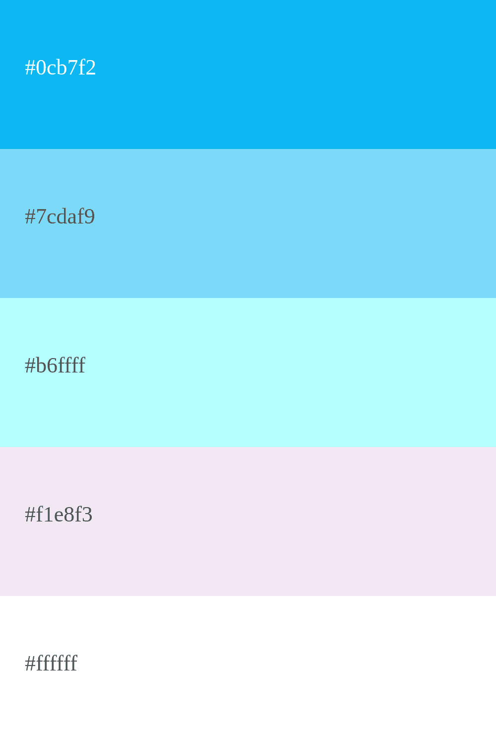 Paleta de color celeste y blanco