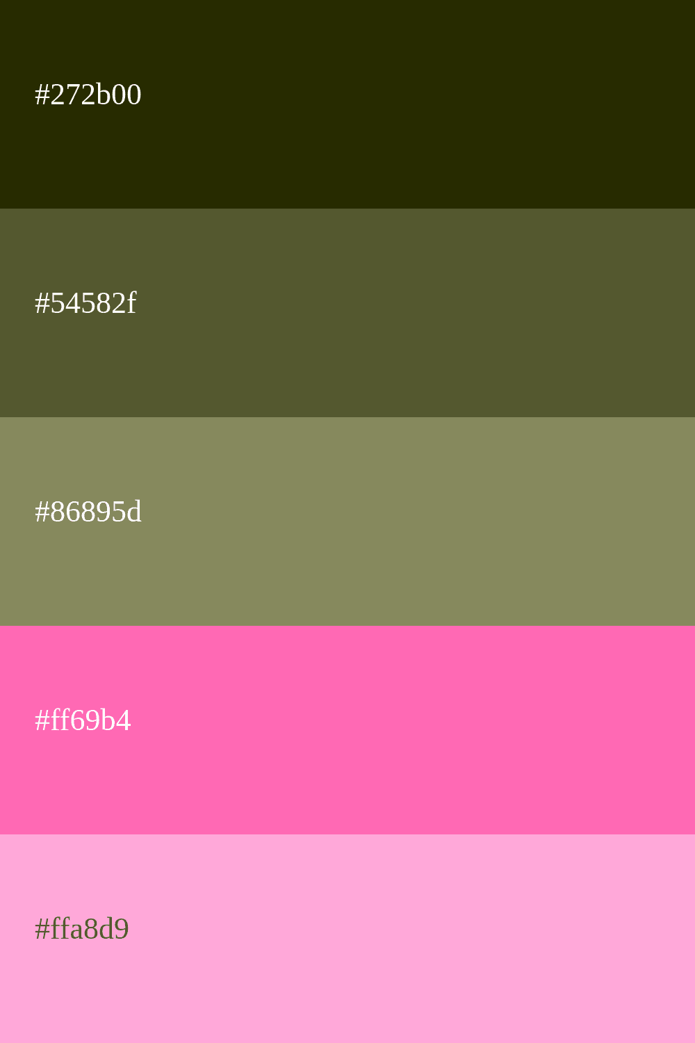 Olivgrün und Rosa