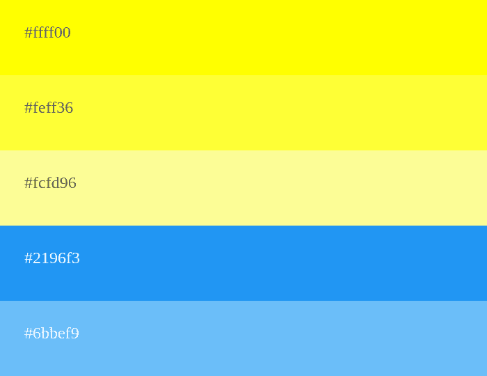 Gelbe und blaue Farbpalette