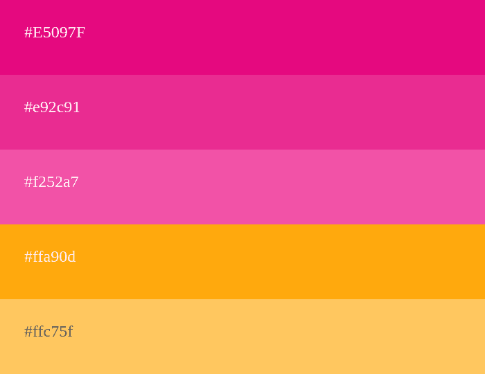 Magenta und orange Farbpalette