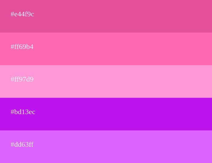 Rosa und lila Farbpalette