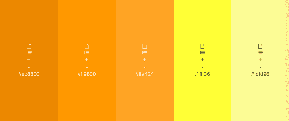 Orange und gelbe Farbpalette