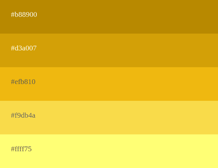 Goldene Farbpalette
