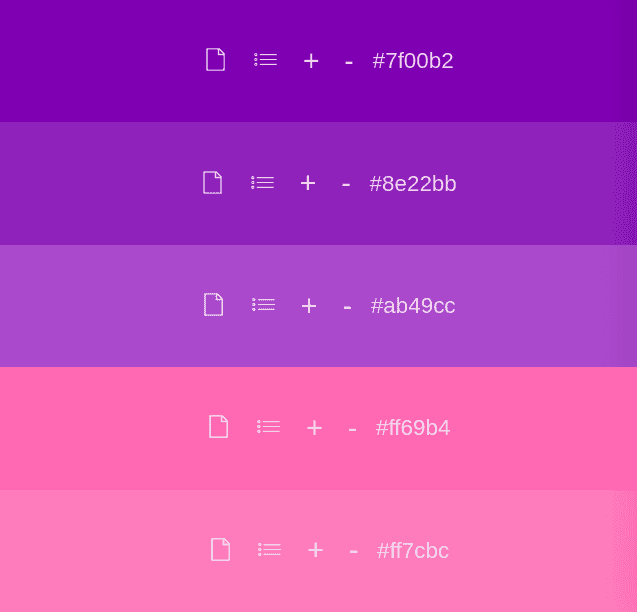 Lila und rosa Farbpalette