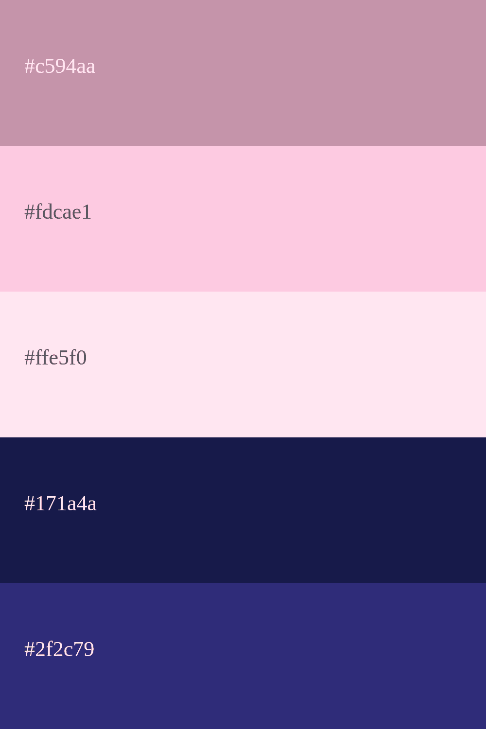 color rosa palido y azul marino