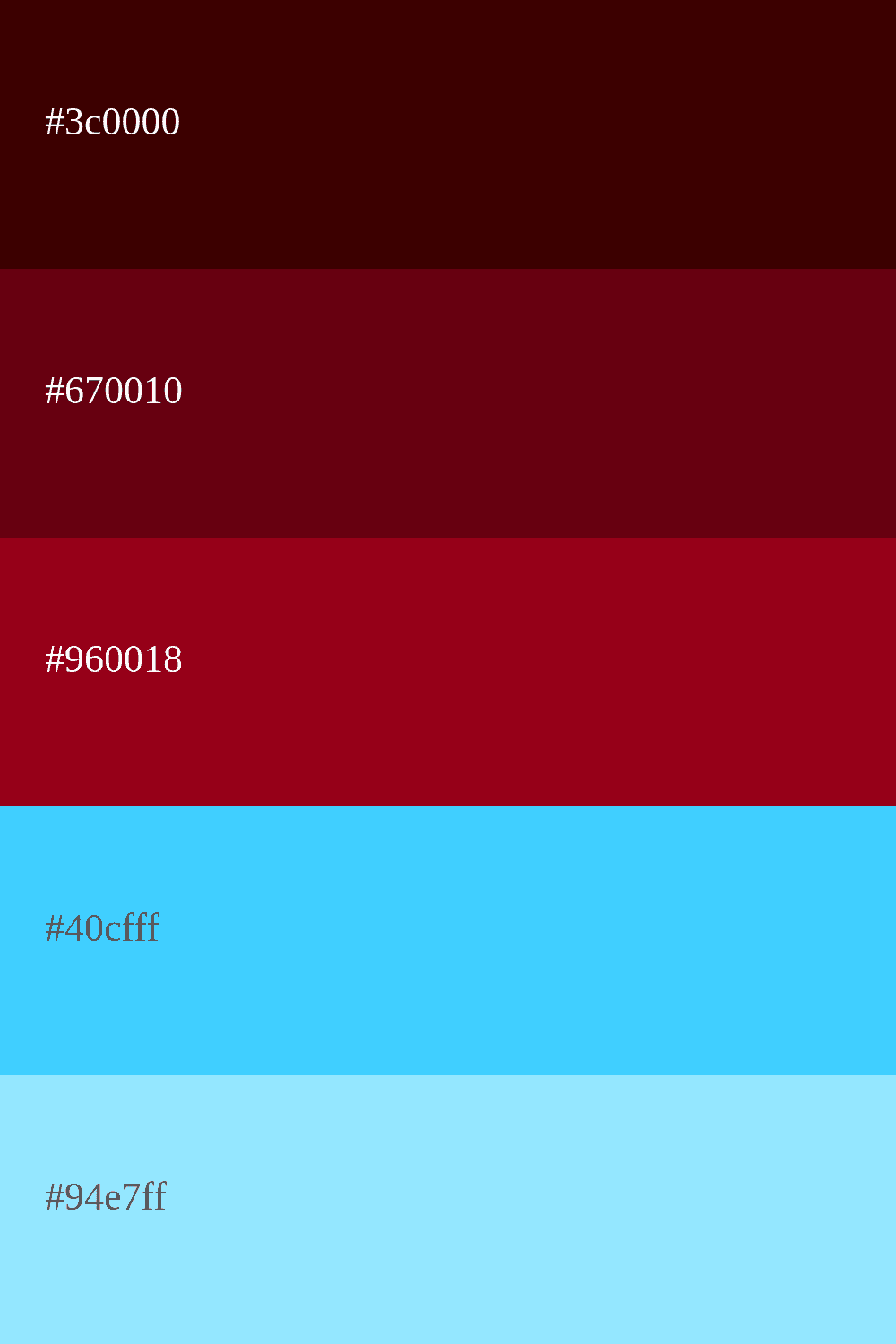 color carmin y celeste