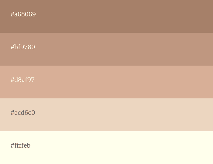 Pastellbraune Farbpalette
