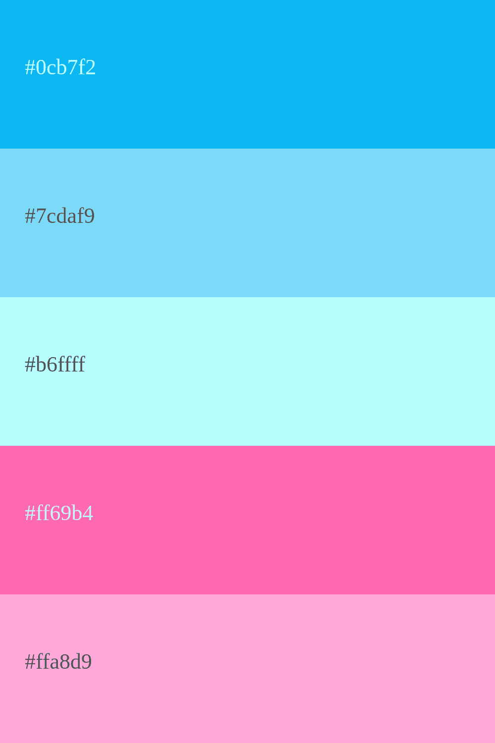 Himmelblaue und rosa Farbkombination