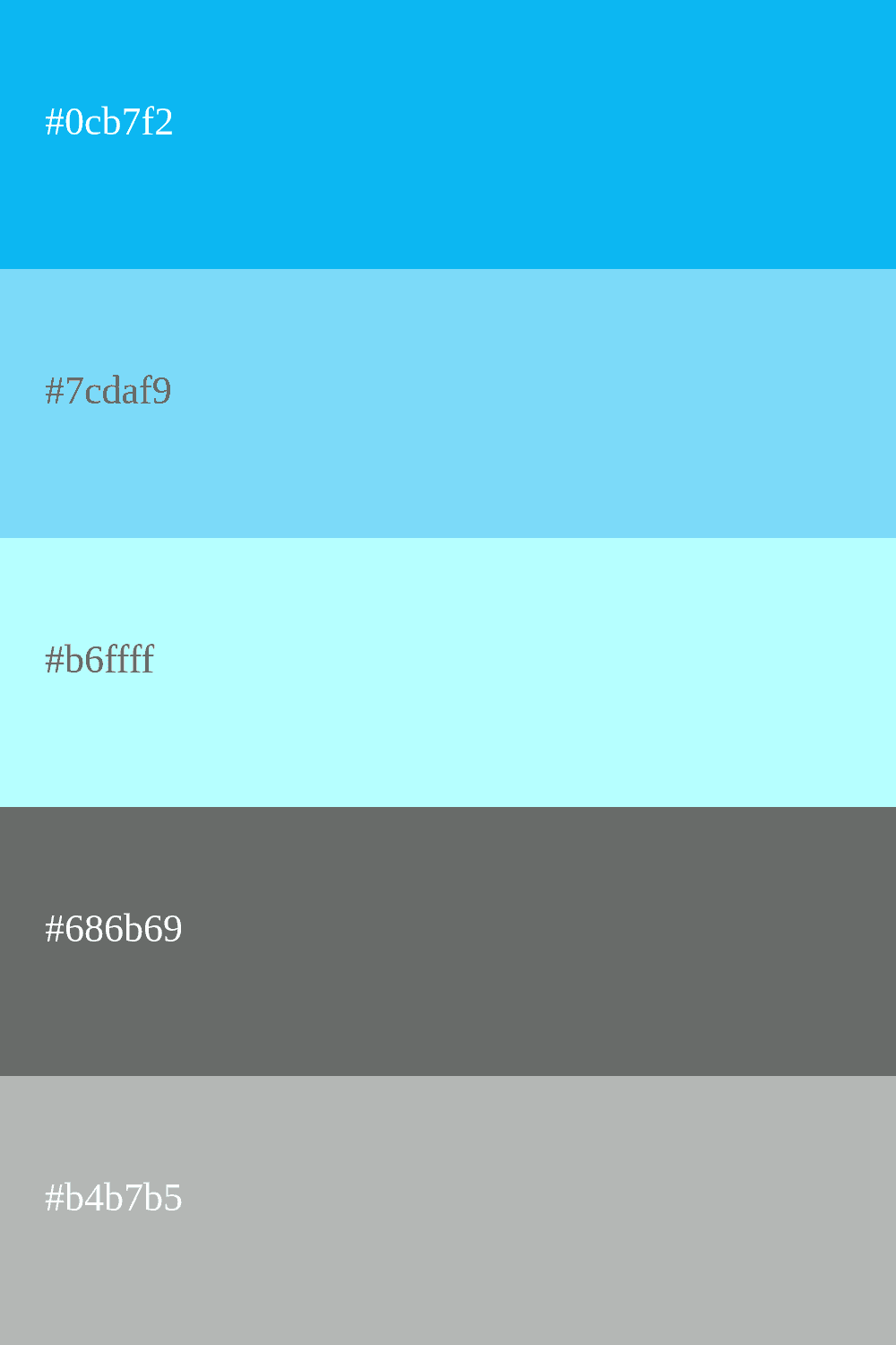 Himmelblaue und graue Farbpalette