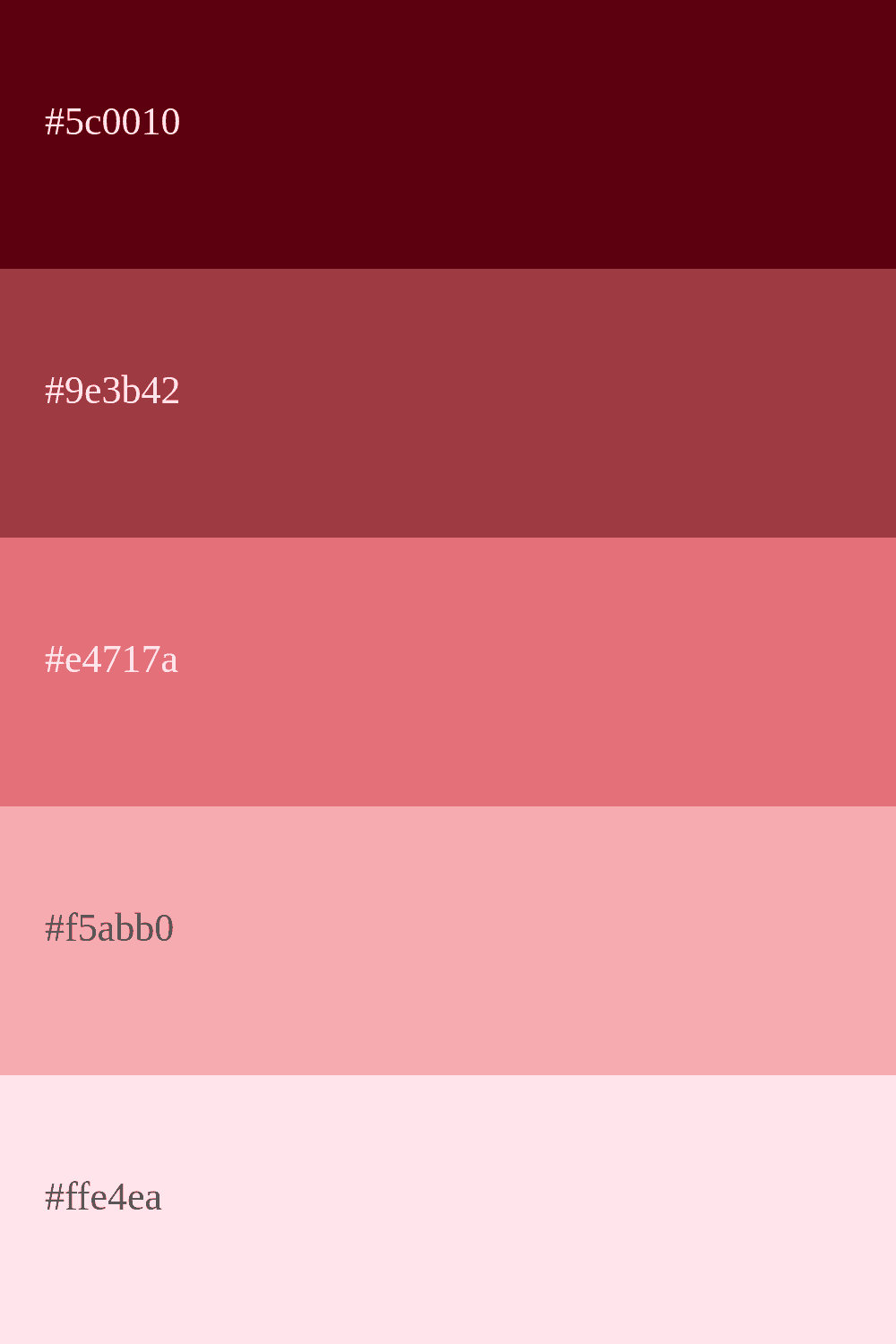 Korallenrote Farbpalette
