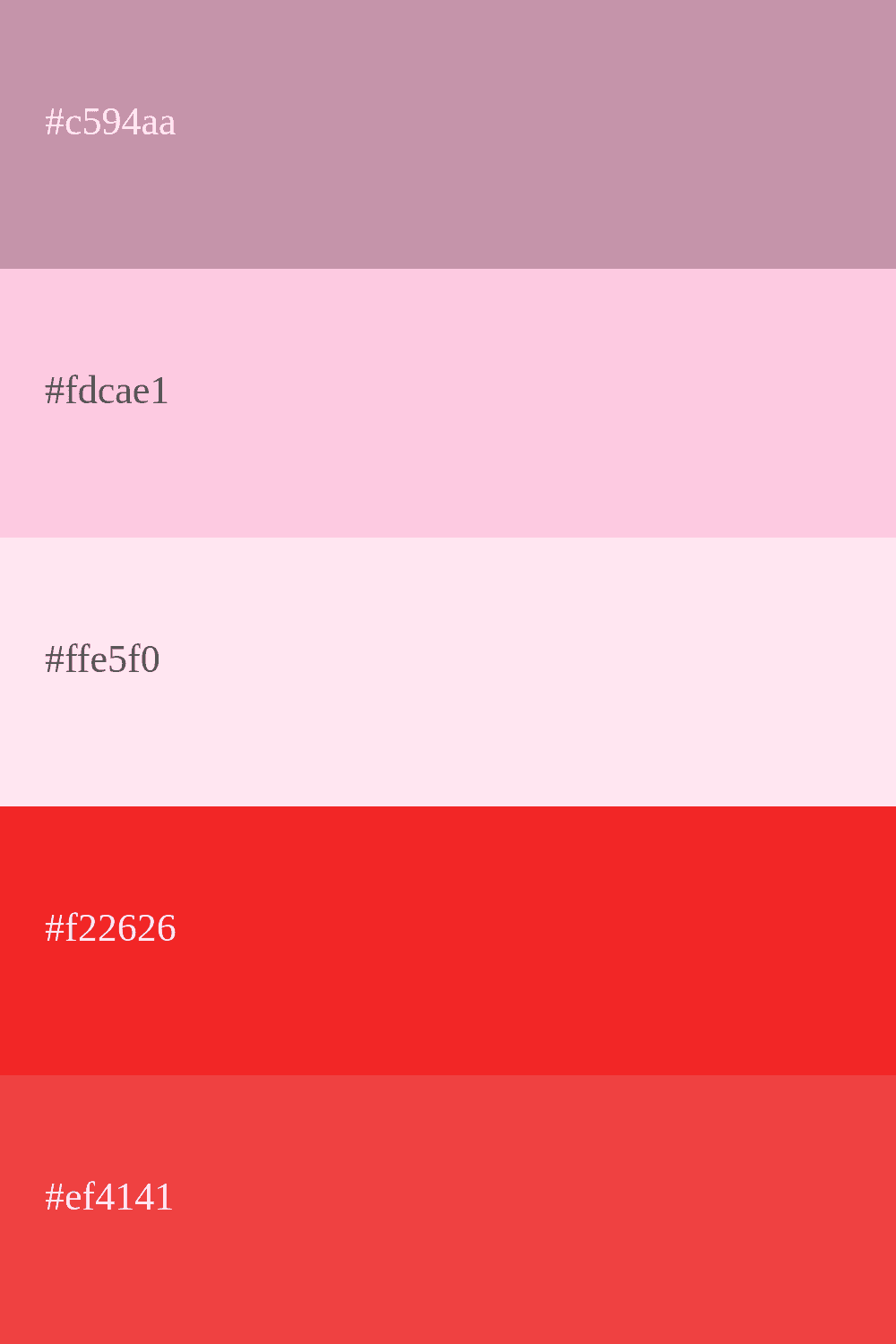 color rosa palo y rojo