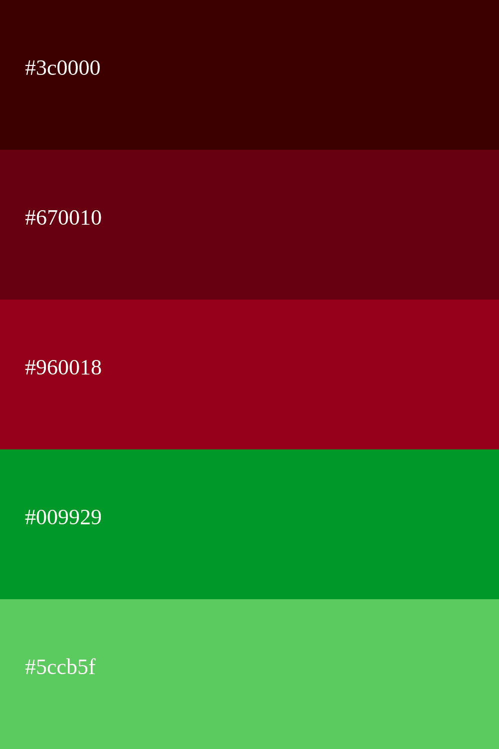 color carmin y verde