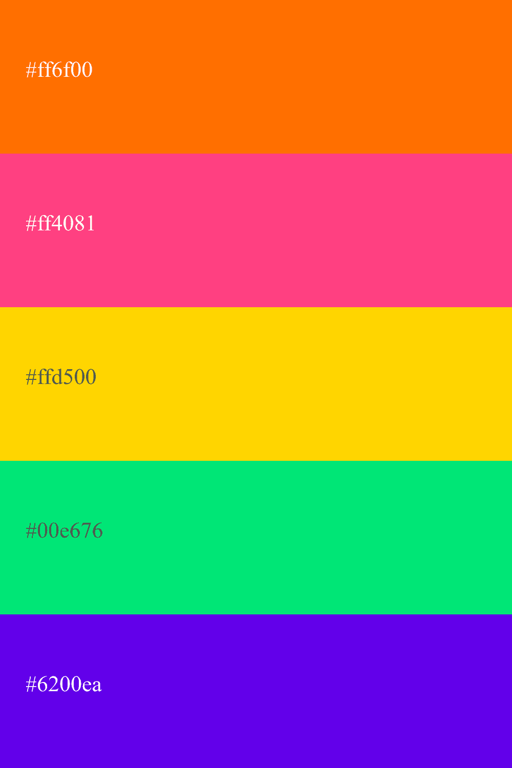 Paleta de colores vivos